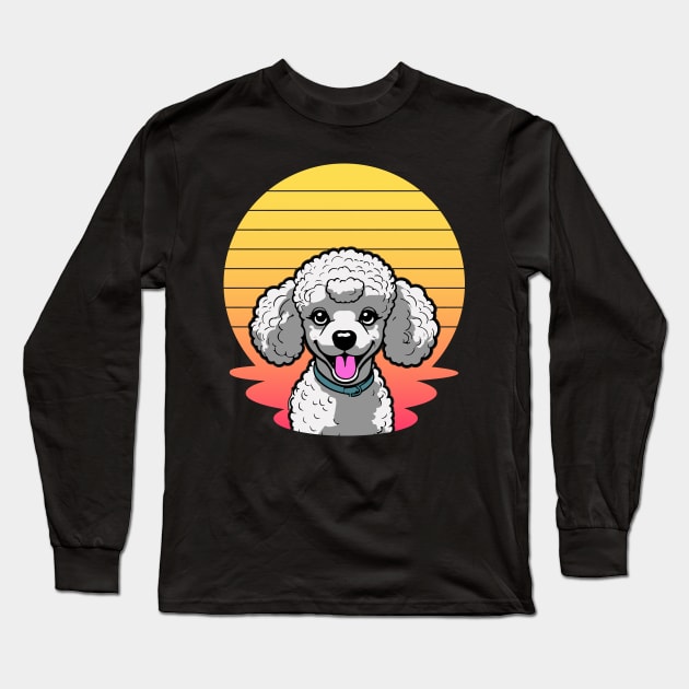 cute poodle dog enthusiasts breeds dog Long Sleeve T-Shirt by greatnessprint